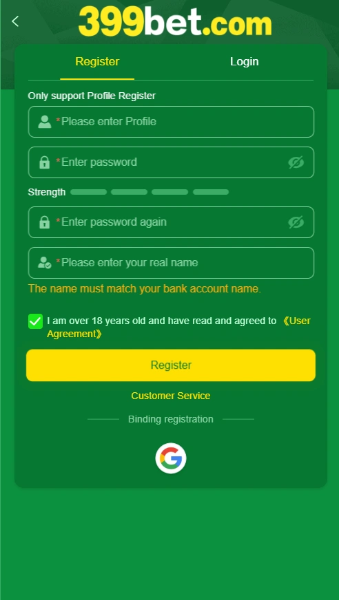 399Bet login
